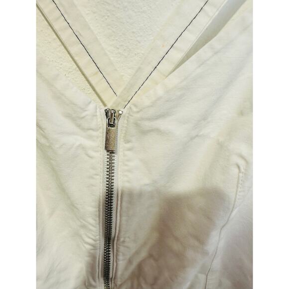 PROENZA SCHOULER White Exposed Zipper Button Detail Sleeveless Sundress Size 2 - Picture 7 of 13